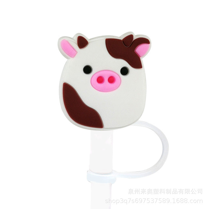Wholesale 20PCS PVC Cute Doll Straw Tube Cap